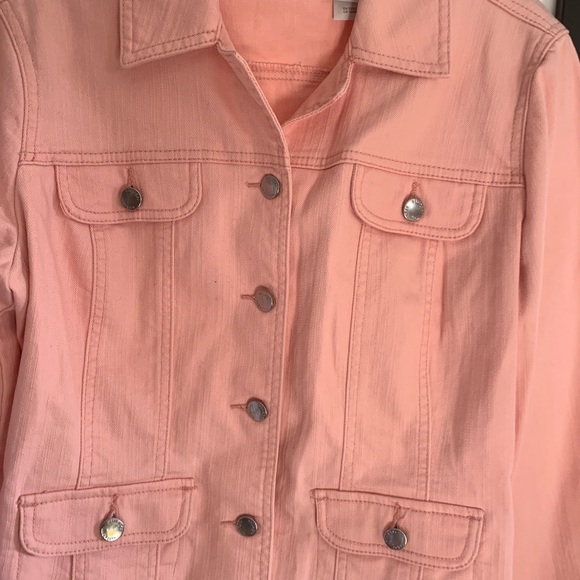 EUC Pink Villager Denim Blazer Stretch Denim Size 6 - Picture 2 of 5